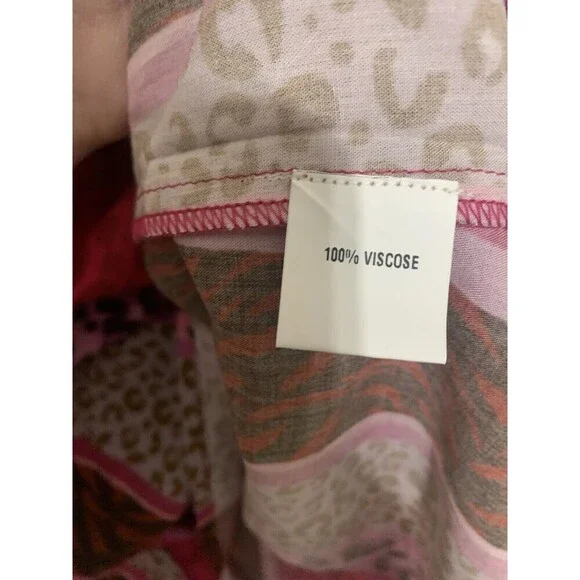 Anthropologie Blank London Pink Animal Print Shift Dress Size Large Boho - Picture 6 of 7